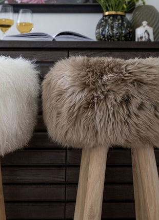 Skammel | Genbrugt Teak Træ | D34xH48 cm Naturlig