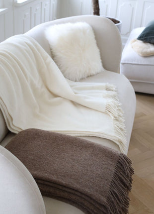 Lammeskindspude | Langhåret | 40x40 cm Hvid