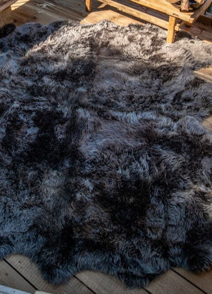 Gulvtæppe | Langhåret | New Zealand | 180x214 cm Sort