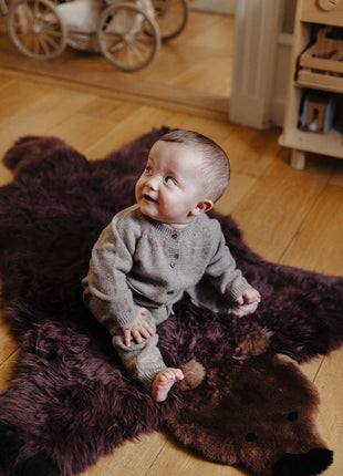 Bjørnetæppe | Langhåret | New Zealand | 130x80 cm Brun