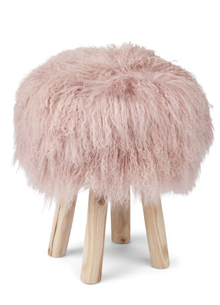 Betræk til barstol/skammel | Krøllet | Tibet | D35 cm Rosa