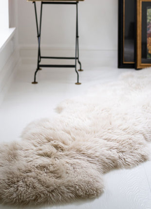 Dobbelt lammeskind | Langhåret | New Zealand | 160x60 cm Hvid