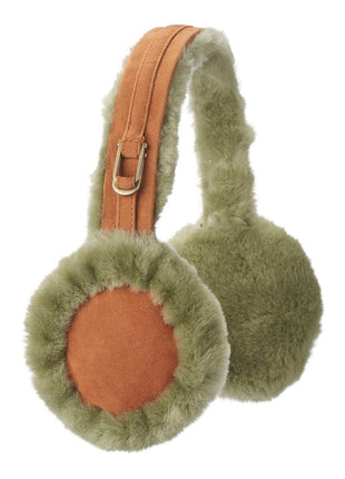 Simone Ørevarmer | Lammeskind  Lysegrøn / Kastanje