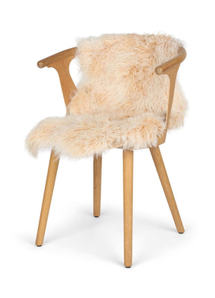 Lammeskind | Krøllet | Tibet | 85x50 cm Gylden Hvid