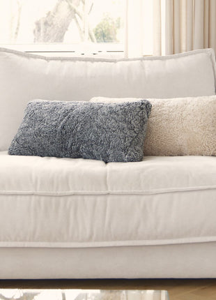 Lammeskindspude | Korthåret | Dobbeltsidet | 30x60 cm Koksgrå