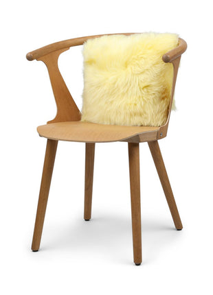 Merino Lammeskindspude | 35x35 cm Citron Gul