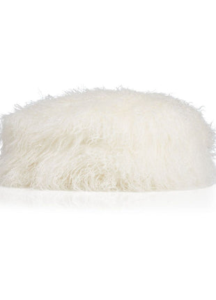 Betræk til barstol/skammel | Krøllet | Tibet | D35 cm Hvid