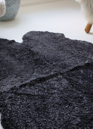 Gulvtæppe | Korthåret | New Zealand | 180x110 cm Koksgrå