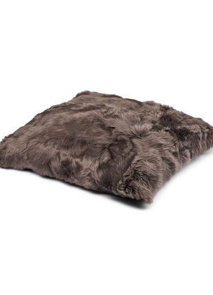 Lammeskindspude | Maxi Float | Langhåret | 90x90 cm Valnød