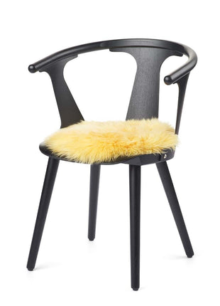 Sædehynde | Lammeskind | Langhåret | D38 cm Citron Gul