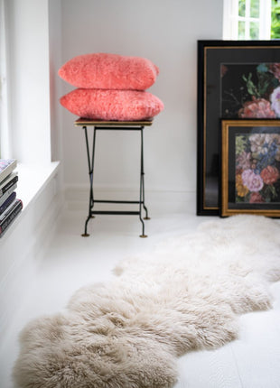 Dobbelt lammeskind | Langhåret | New Zealand | 160x60 cm Beige