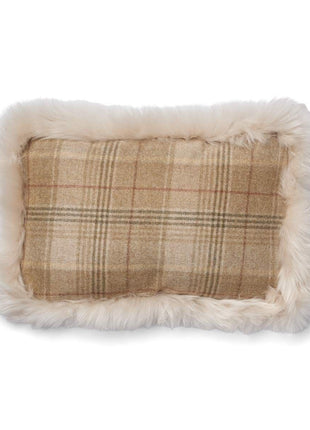 Dobbeltsidet pude | Langhåret | 34x52 cm Sand-beige / Beige