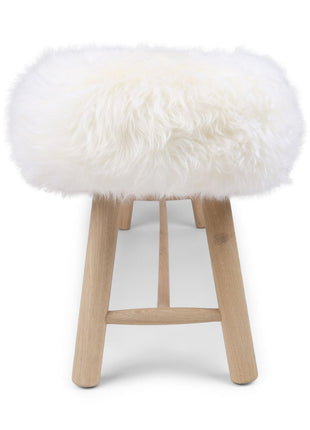 Bænk med lammeskind | Egetræ Hvid