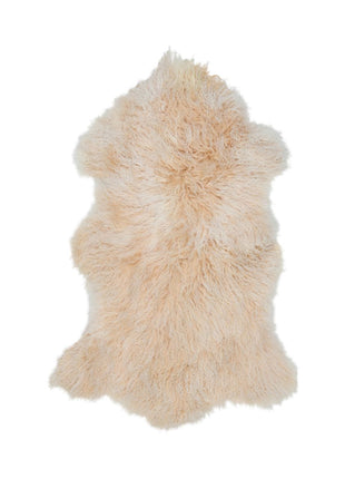 Lammeskind | Krøllet | Tibet | 85x50 cm Gylden Hvid