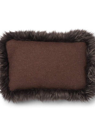 Pude af uld | Langhåret | 52x52 cm | 34x52 cm Brun / Valnød Brun
