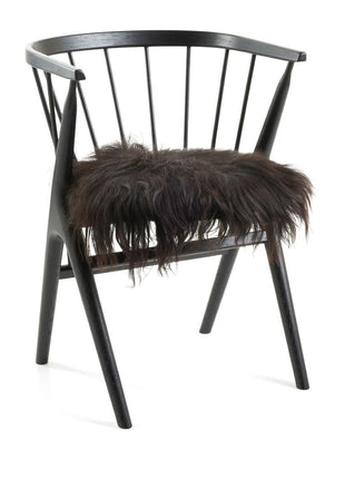 Sædehynde | Islandsk Lammeskind | Langhåret | 40x40 cm Natursort