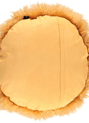 Lammeskindspude | Langhåret | Ø38 cm | Ø45 cm | Ø62 cm Gul