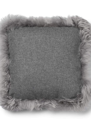 Pude af uld | Langhåret | 52x52 cm | 34x52 cm Grå / Lysegrå 