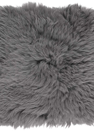 Sædehynde | Lammeskind | Langhåret | 37x37 cm Mørkegrå