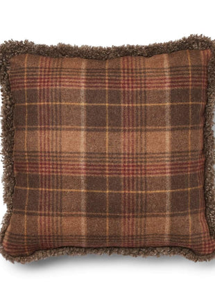 Dobbeltsidet pude | Korthåret | 52x52 cm Kakao – Mørkebrun / Lysebrun