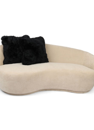 Lammeskindspude | Langhåret | Uden fyld | 50,5x50,5 cm Sort