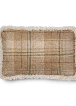 Checked Collection | Uldpude | Korthåret | Dobbeltsidet | 52x52 cm | 34x52 cm Sand-beige/Pearl
