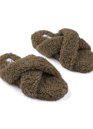 Curly Cross Slippers Mørkegrøn