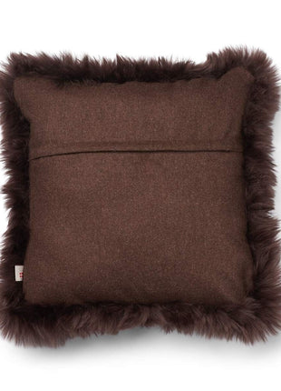 Pude af uld | Langhåret | 52x52 cm | 34x52 cm Brun / Chocolade 
