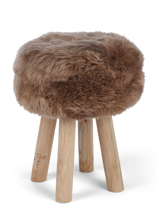 Betræk til barstol/skammel | Langhåret | New Zealand | D35 cm Lysebrun