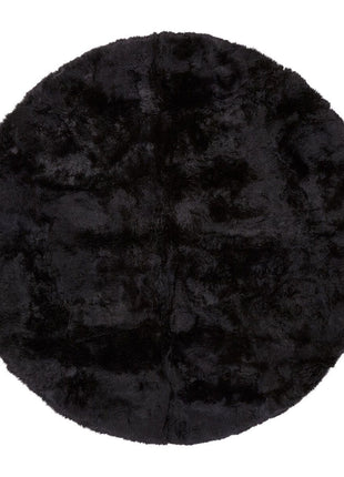Gulvtæppe | Langhåret | New Zealand | Ø180 cm & Ø250 cm Sort