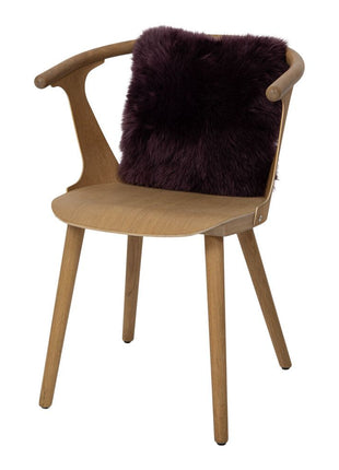 Lammeskindspude | Langhåret | 40x40 cm Lilla