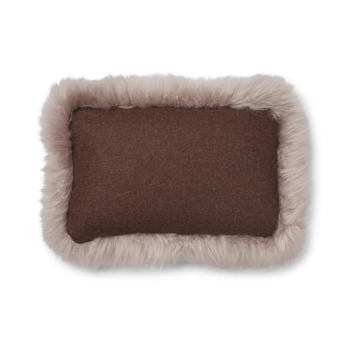 Classic Collection | Uldpude | Langhåret | Dobbeltsidet | 52x52 cm | 34x52 cm Brun/Dove