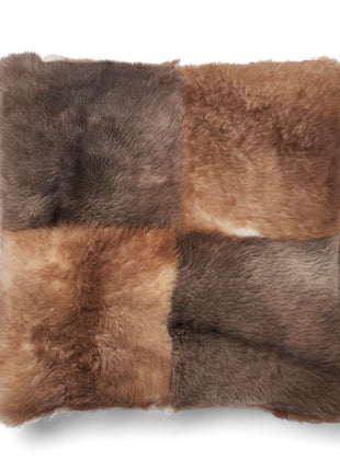 Lammeskindspude | Korthåret | Toscana | Dobbeltsidet Brun / Beige Mix