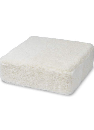 Puf | Lammeskind | Korthåret | 42x42x13 cm Hvid