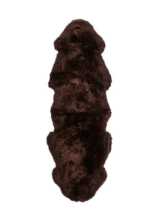 Dobbelt lammeskind premium | Langhåret | New Zealand | 180x60 cm Chokolade