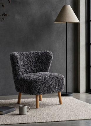 Emil Lounge Chair | Korthåret Antracitgrå