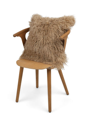 Lammeskindspude | Krøllet | Tibet | 50x50 cm Sand