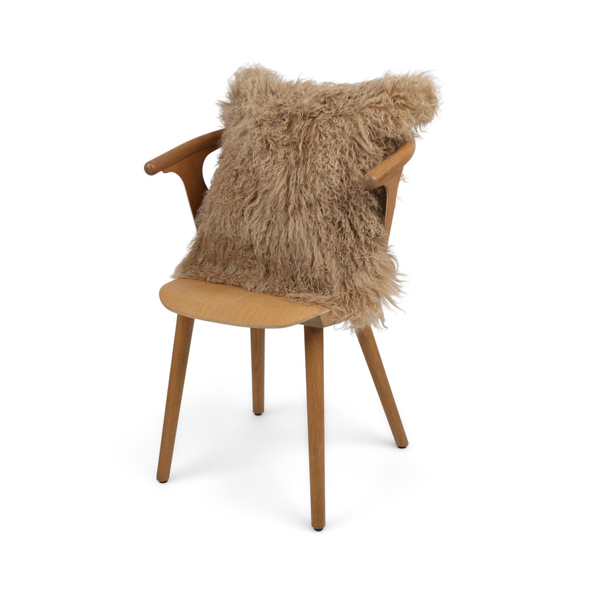 Lammeskindspude | Tibet | 50x50 cm Sand taupe