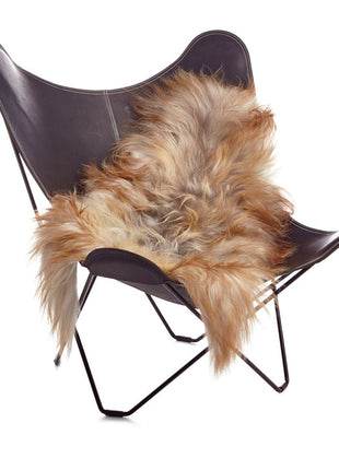 Lammeskind | Langhåret | Island | 90x60 cm Naturgrå Karamel