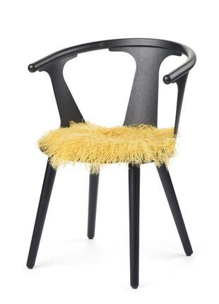 Sædehynde | Lammeskind | Langhåret | D38 cm Citron Gul