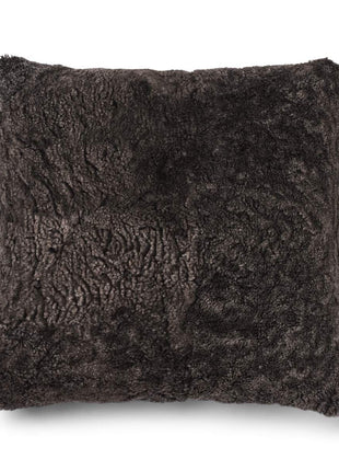 Pude af uld | Korthåret | 52x52 cm Tern Mørkegrøn / Cappucino 