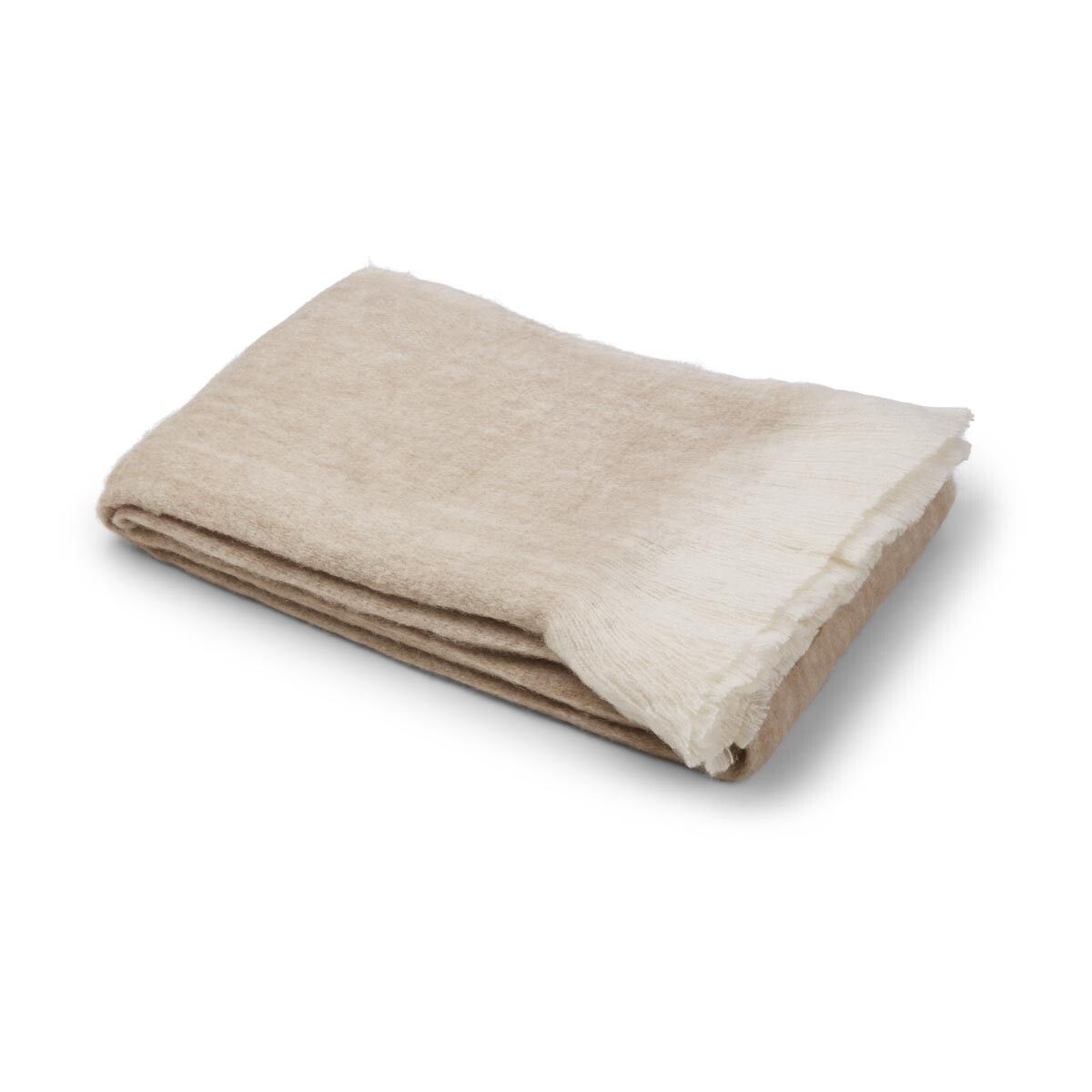 Uldplaid | Mohair mix | 130x170 cm Lys beige