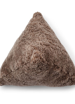 Lammeskindspude | Hematite | Korthåret | 35x35x35 cm Lysebrun