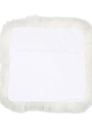 Lammeskindspude | Langhåret | Uden fyld | 50,5x50,5 cm Hvid