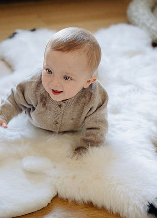 Isbjørnetæppe | Langhåret | New Zealand | 130x80 cm Sort / Hvid