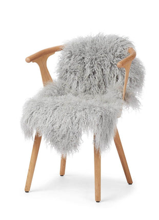 Lammeskind | Krøllet | Tibet | 85x50 cm Lysegrå