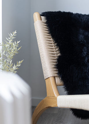 Lammeskind | Langhåret | New Zealand | 100x60 cm Sort