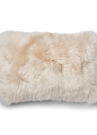 Pude af uld | Langhåret | 52x52 cm Sand-beige/Beige