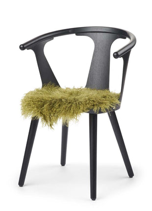 Sædehynde | Lammeskind | Langhåret | D38 cm Grøn