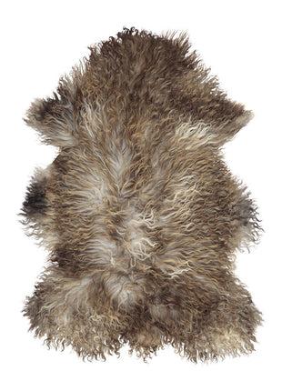 Lammeskind | Krøllet | Østrig | Naturlige farver | 90x60 cm Grå Beige